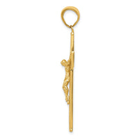 Load image into Gallery viewer, 14K Textured Crucifix Latin Cross Pendant
