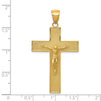 Load image into Gallery viewer, 14K Textured Crucifix Latin Cross Pendant
