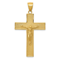 Load image into Gallery viewer, 14K Textured Crucifix Latin Cross Pendant
