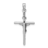 Load image into Gallery viewer, 14K White Gold Stick Style Crucifix Pendant
