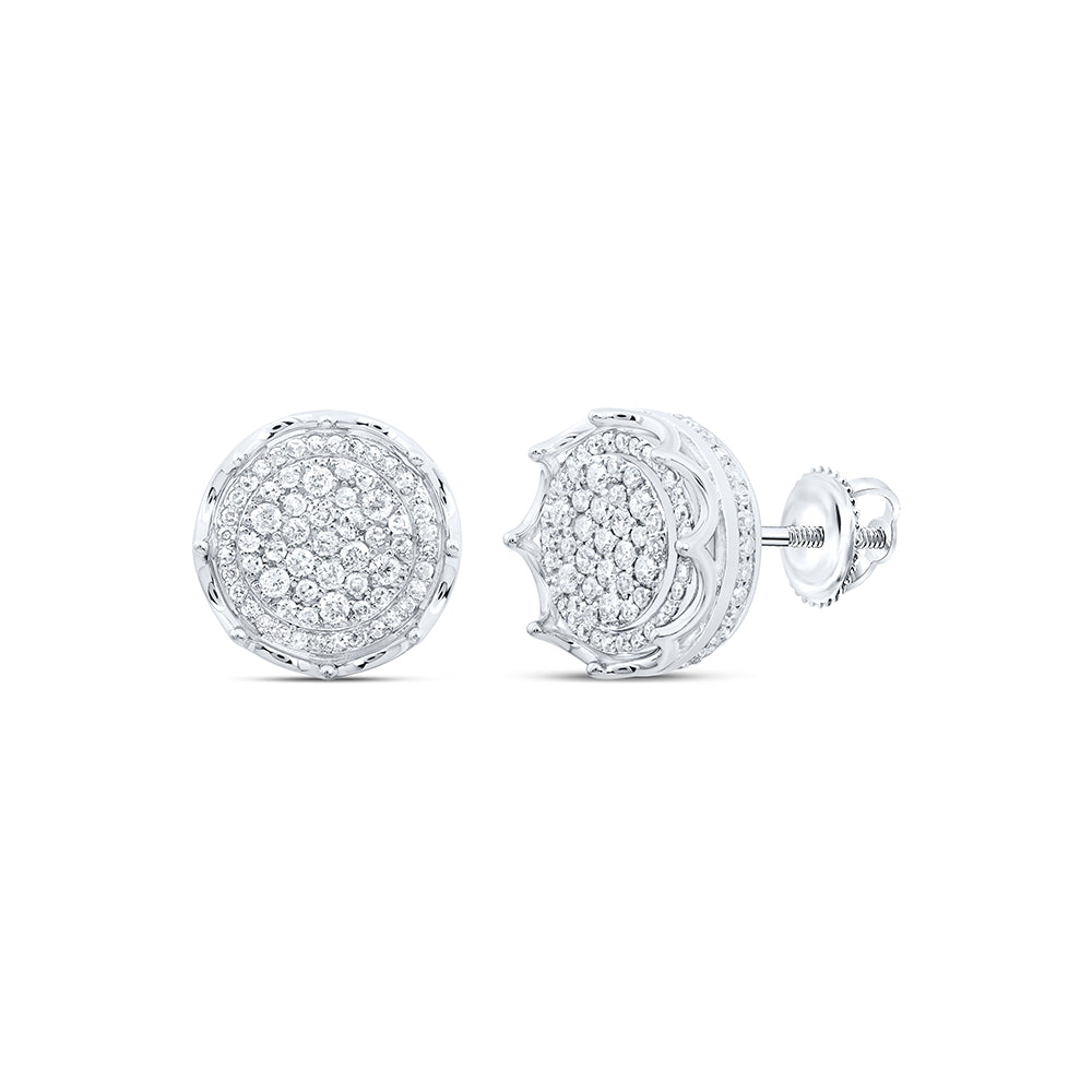 1CTW-DIA P1 ROUND MENS EARRING