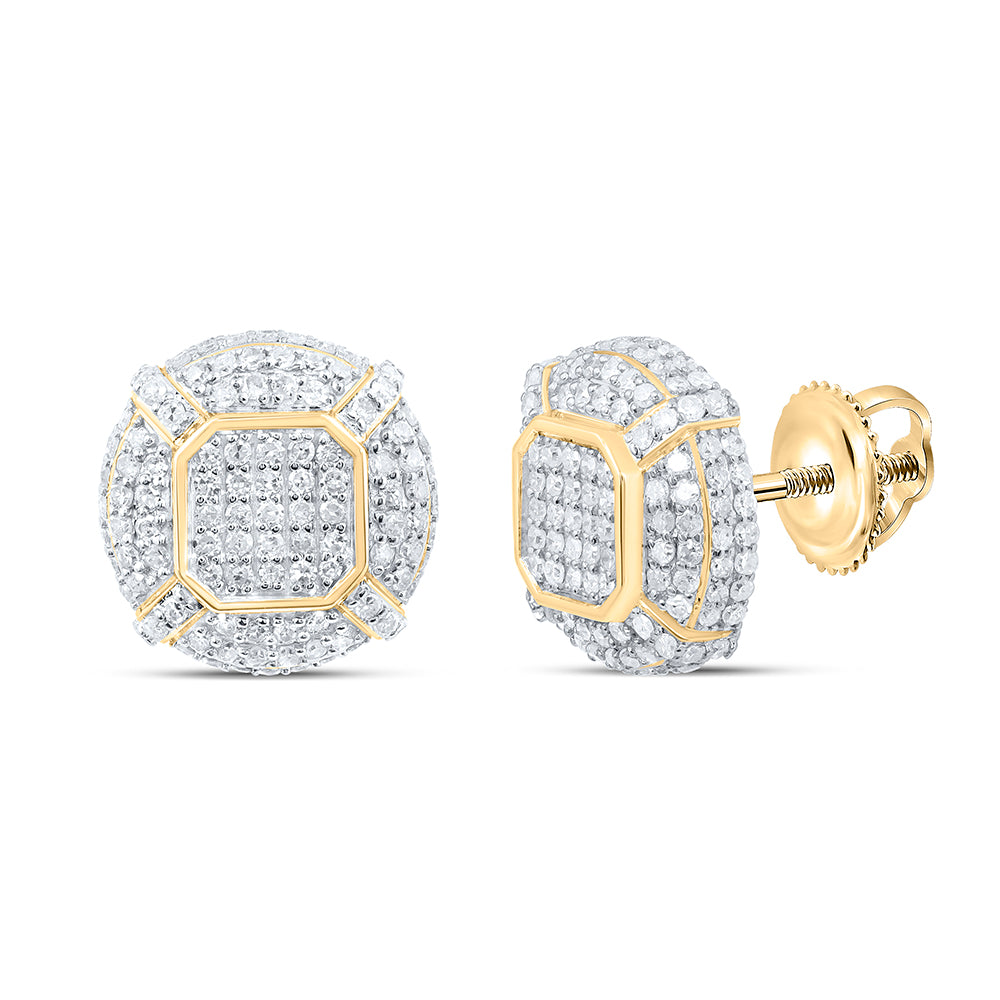 1CTW-DIA P1 ROUND MENS EARRING