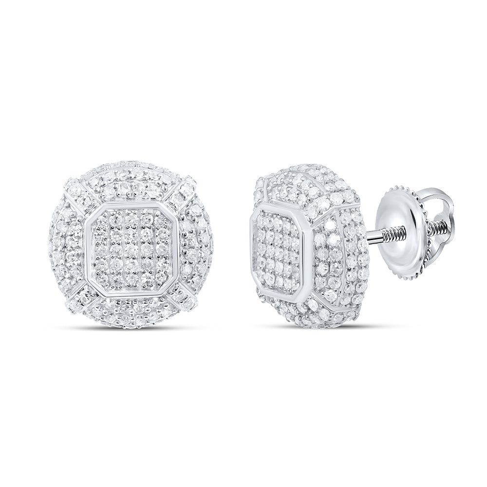 1CTW-DIA P1 ROUND MENS EARRING