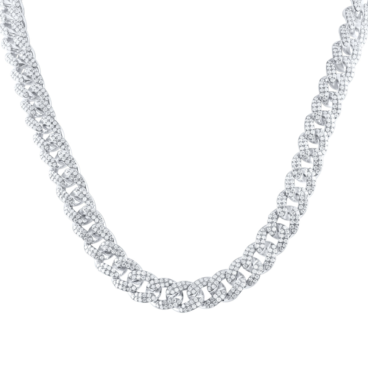 25 1/3CTW-DIA AM 12 MM CUBAN MENS CHAIN(22 INCH)