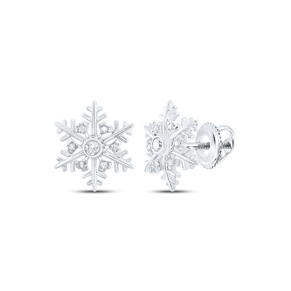 1/10CTW-DIA NK FASHION SNOW FLAKE EARRING