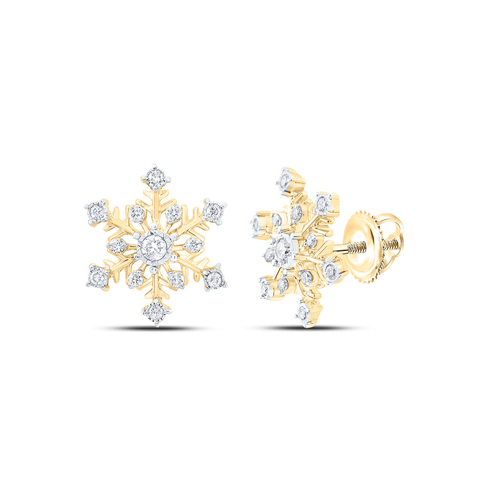 1/5CTW-DIA NK FASHION SNOW FLAKE EARRING