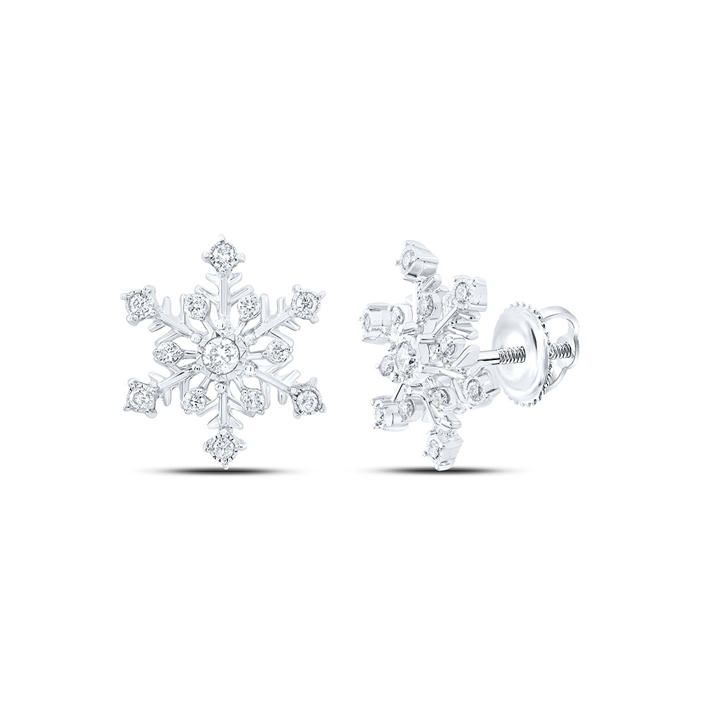 1/5CTW-DIA NK FASHION SNOW FLAKE EARRING