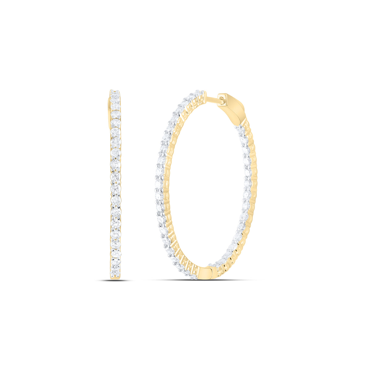 2CTW-DIA ANA M FASHION OVAL HOOP EARRING