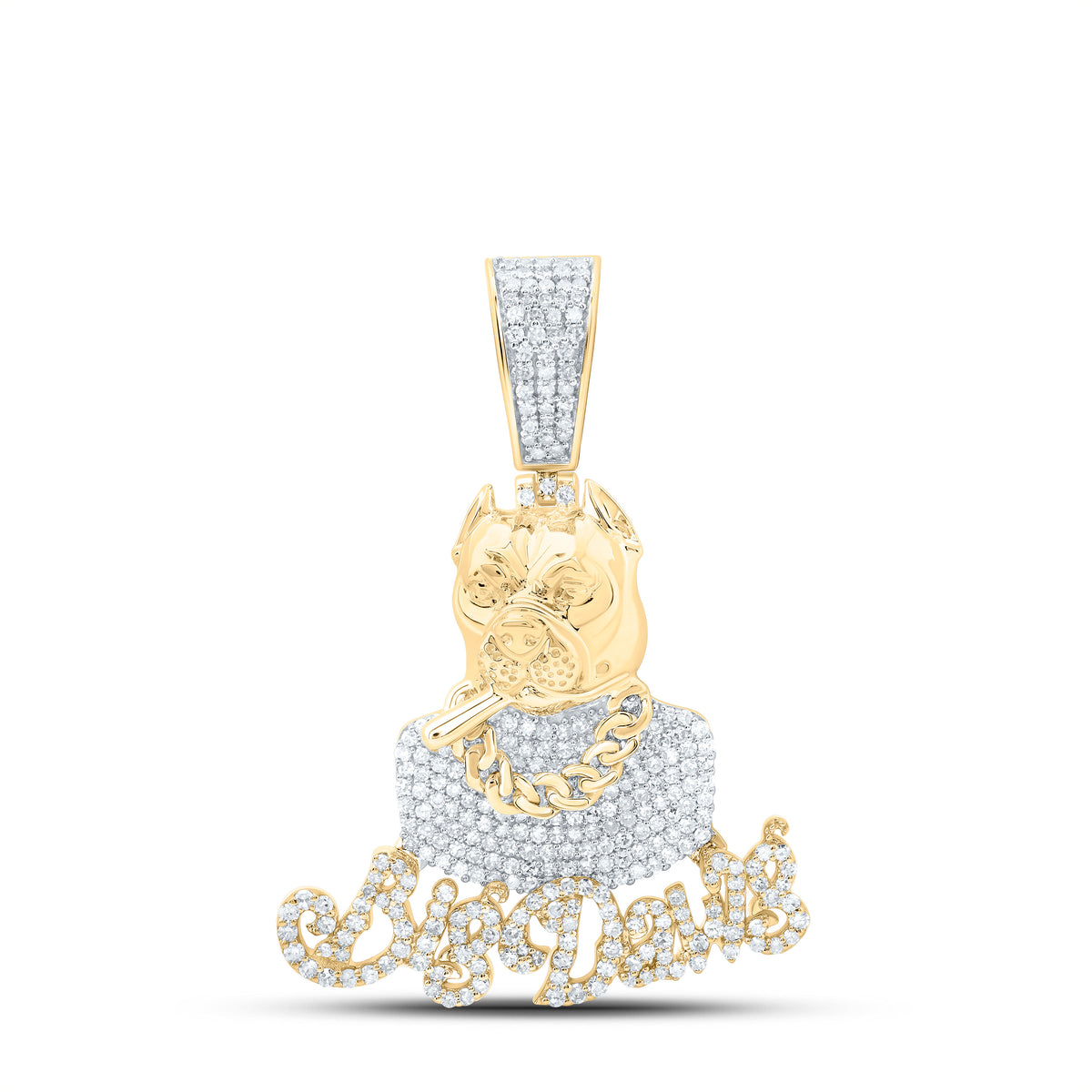 1 1/3CTW-DIA NK BIG DAWG MENS CHARM