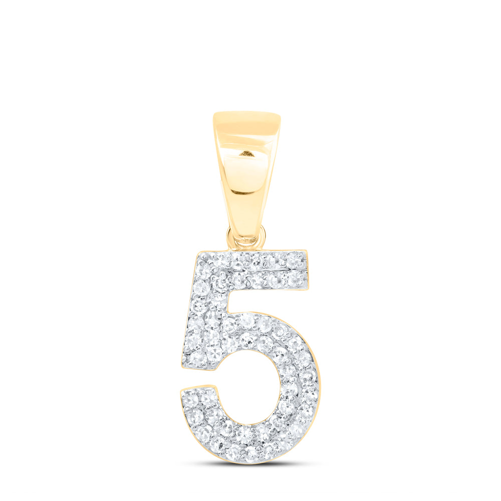 1/4CTW-DIA NK NUMBER "5" FASHION PENDANT