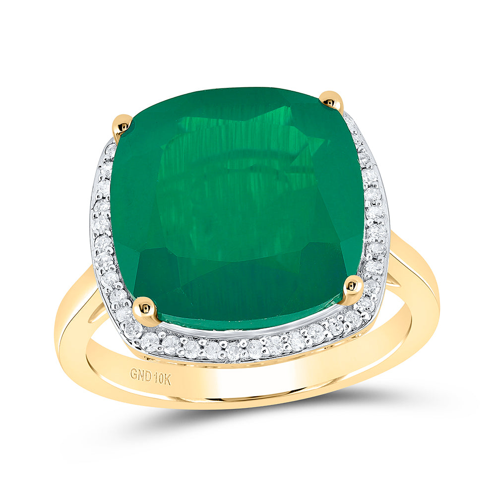 1/5CTW-DIA P1 13X13 MM CU-EM SYNTHETIC RING