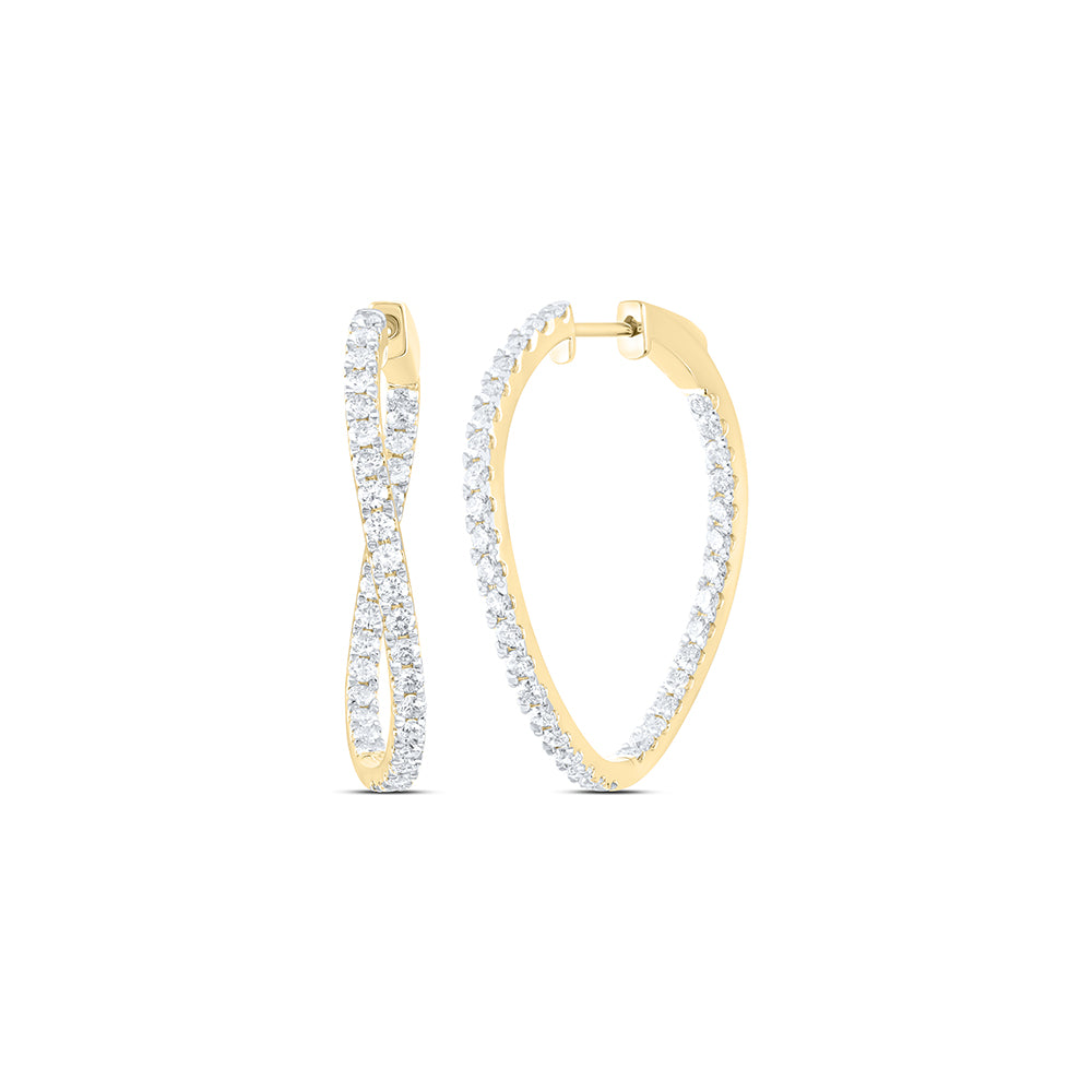 2CTW-DIA ANA M FASHION OVAL HOOP EARRING