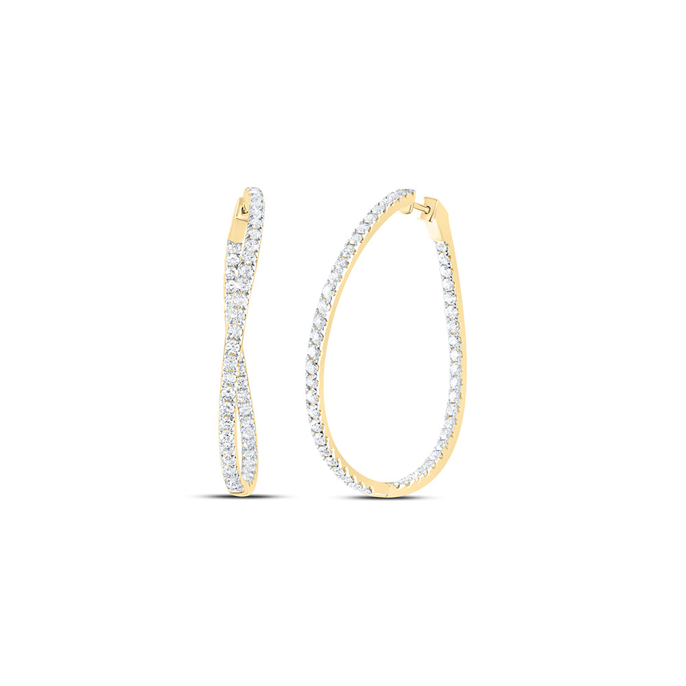 3CTW-DIA ANA M FASHION OVAL HOOP EARRING