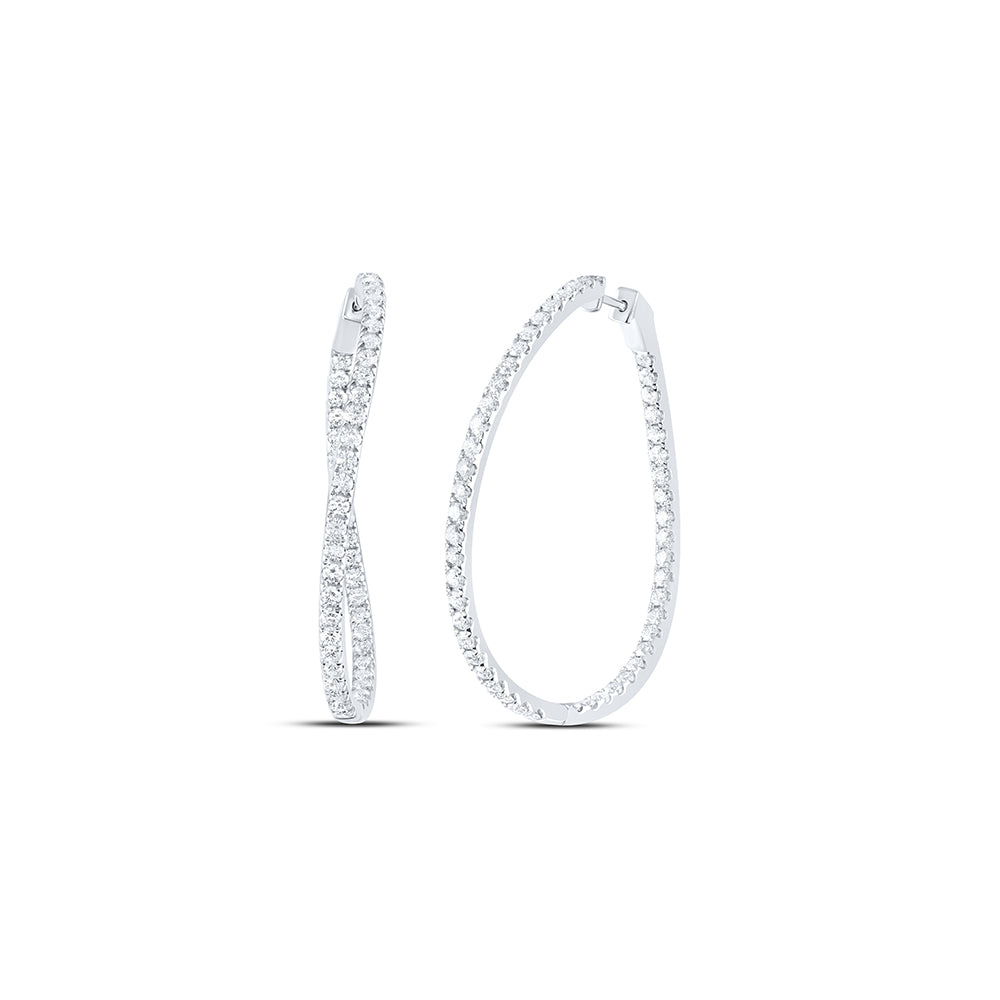 3CTW-DIA ANA M FASHION OVAL HOOP EARRING