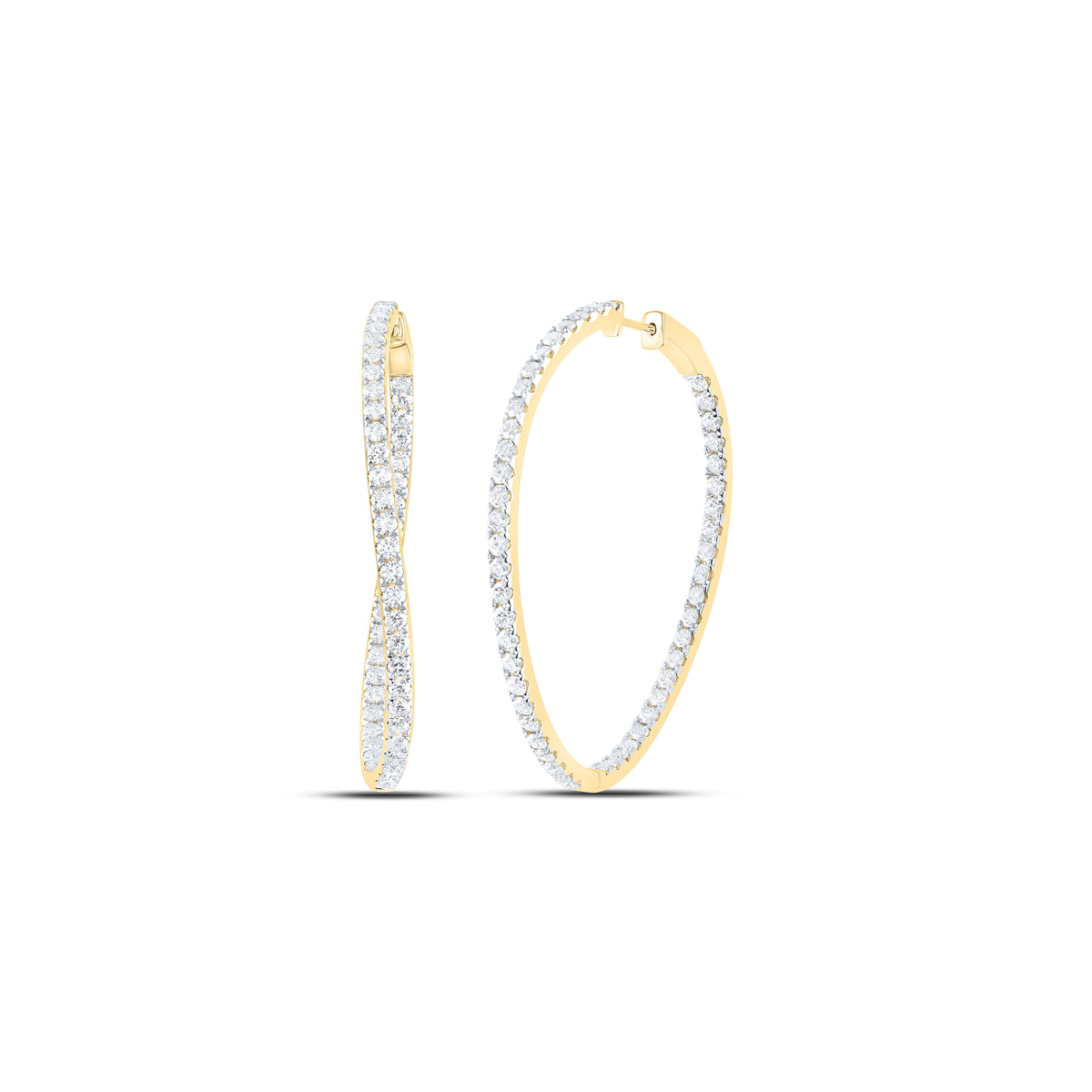 4CTW-DIA ANA M FASHION OVAL HOOP EARRING