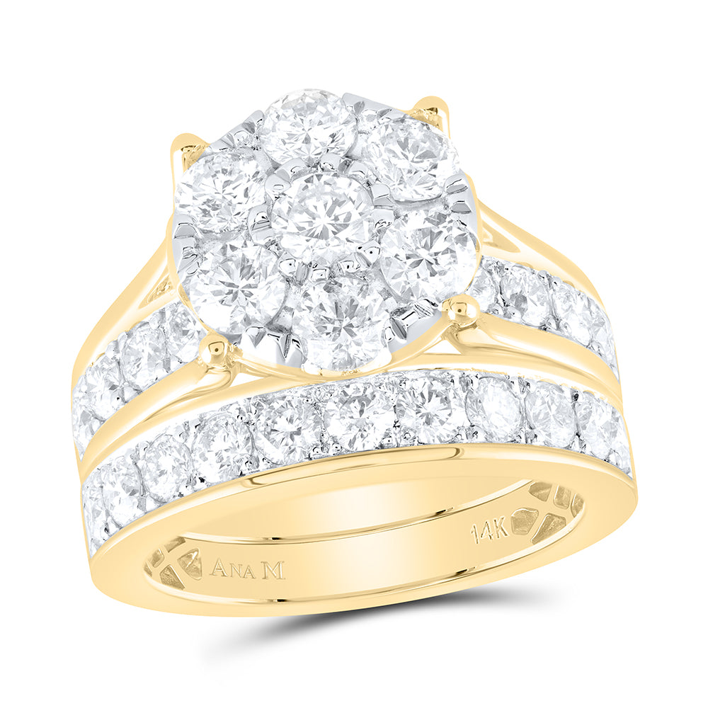 3 CTW-DIA ANA M 1/4CT-CRD BRIDAL SET