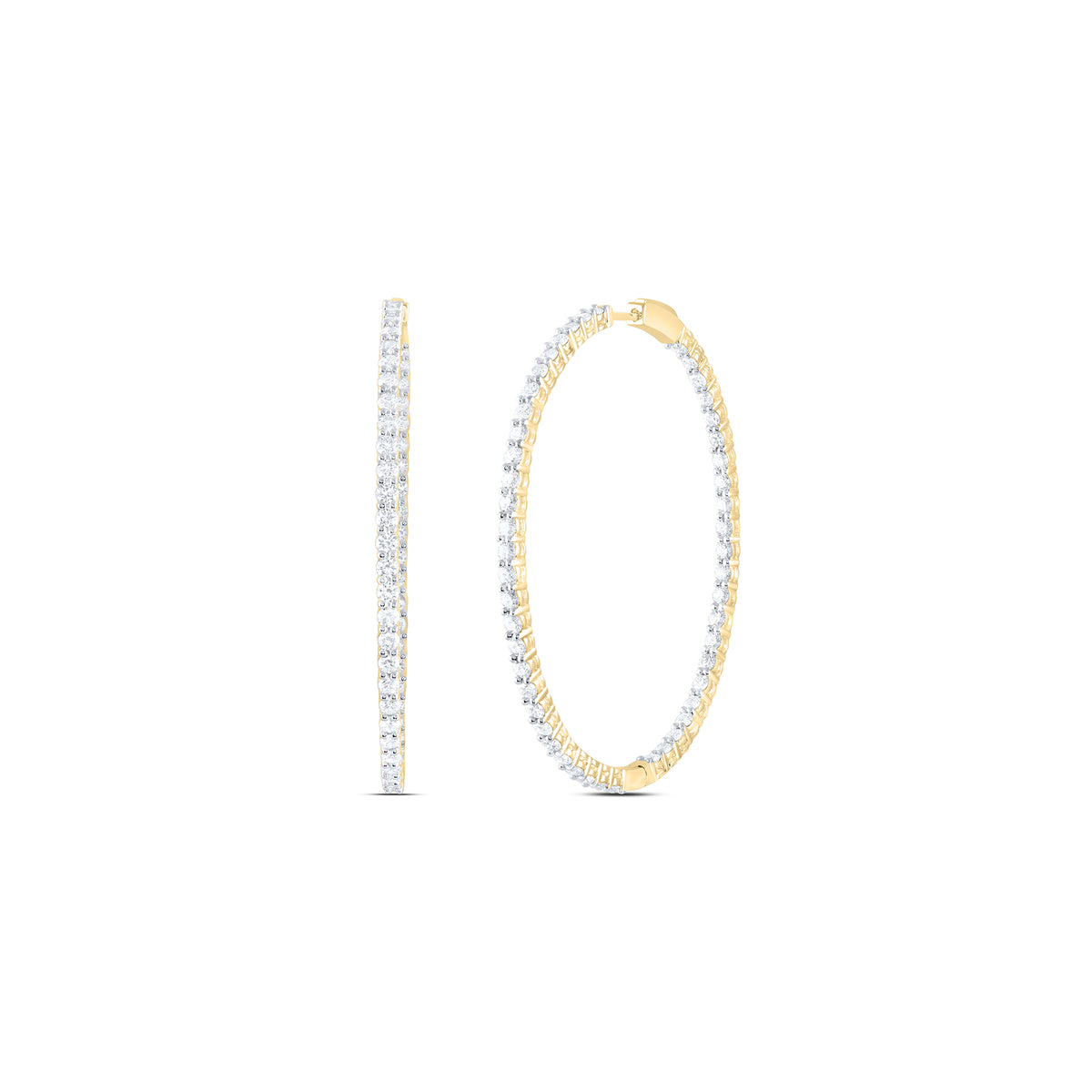 4CTW-DIA ANA M FASHION OVAL HOOP EARRING
