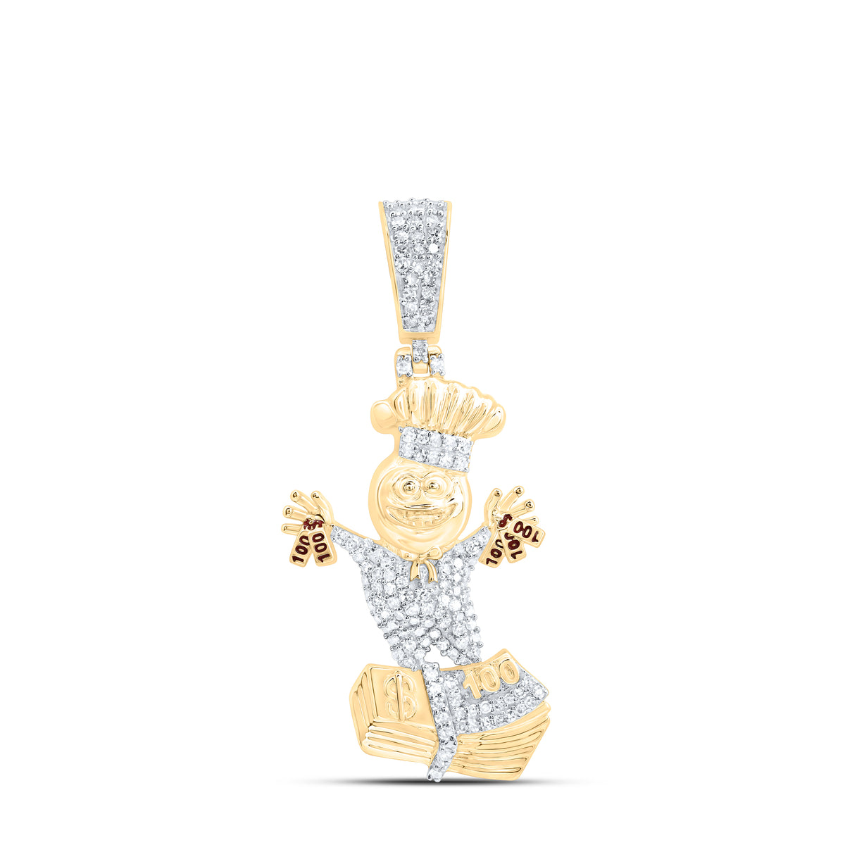 3/8CTW-DIA NK MONEY DOLLAR SIGN MENS CHARM