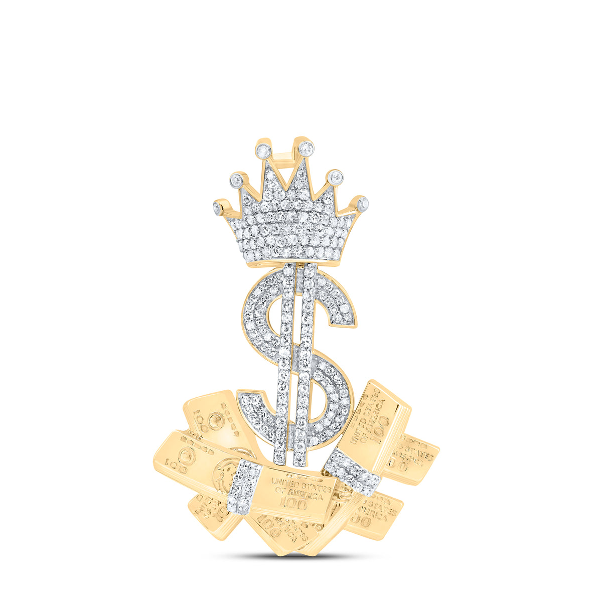3/4CTW-DIA NK MONEY DOLLAR SIGN MEN'S CHARM