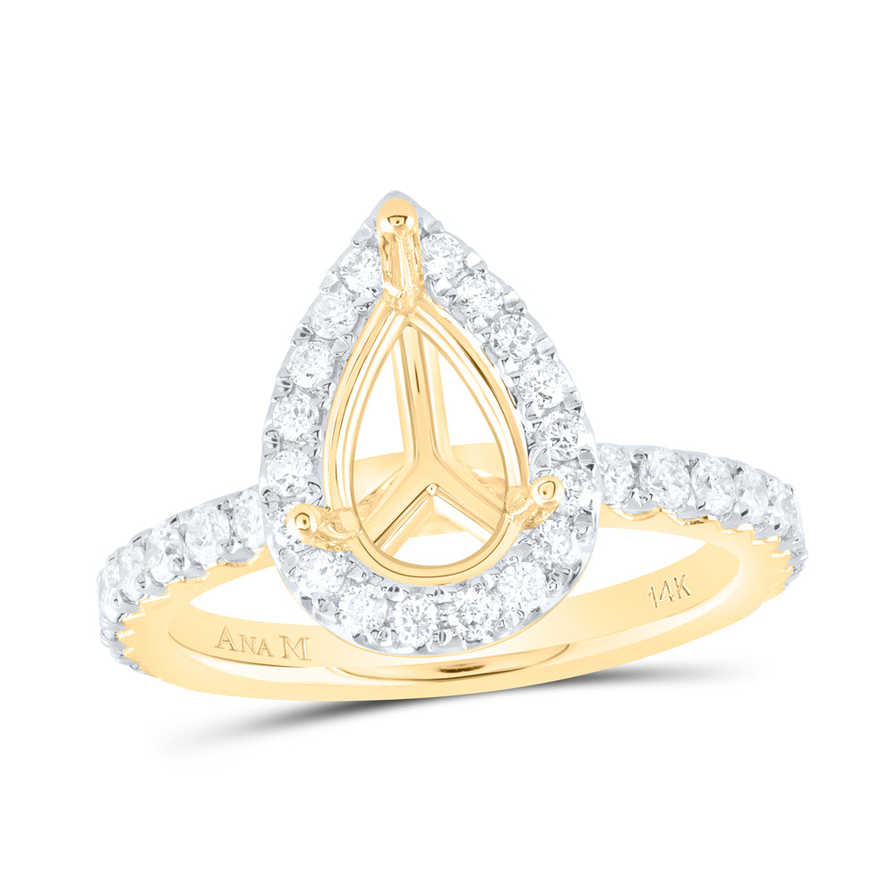 3/4CTW-DIA ANA M 1 1/2CT-CPS SEMI-MOUNT SINGLE HALO ENGAGEMENT RING