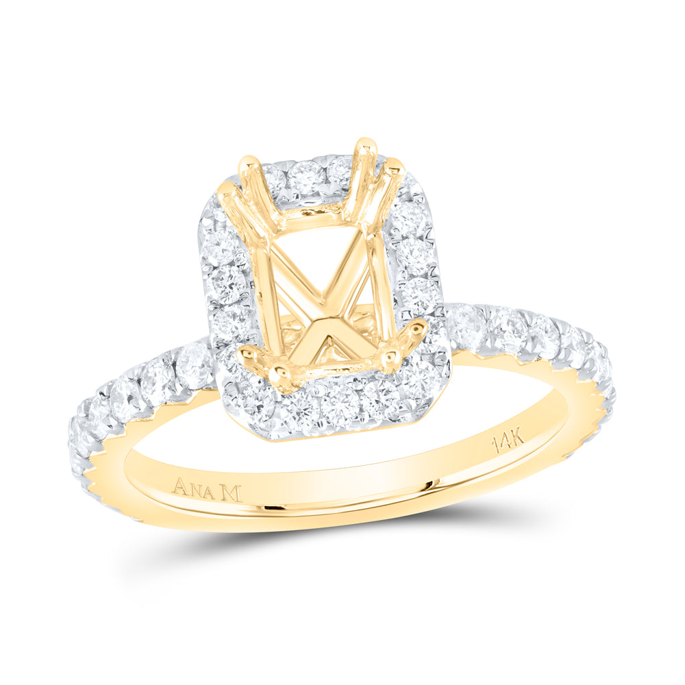 3/4CTW-DIA ANA M 1 1/2CT-CEM SEMI-MOUNT SINGLE HALO ENGAGEMENT RING