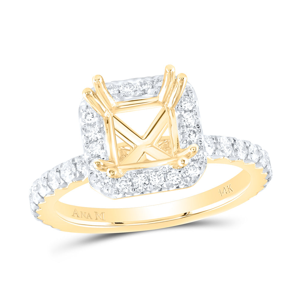 3/4CTW-DIA ANA M 1 1/2CT-CPC SEMI-MOUNT SINGLE HALO ENGAGEMENT RING