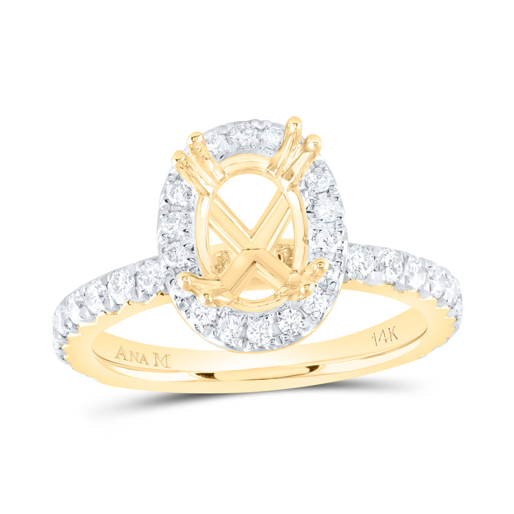 3/4CTW-DIA ANA M 1 1/2CT-COV SEMI-MOUNT SINGLE HALO ENGAGEMENT RING