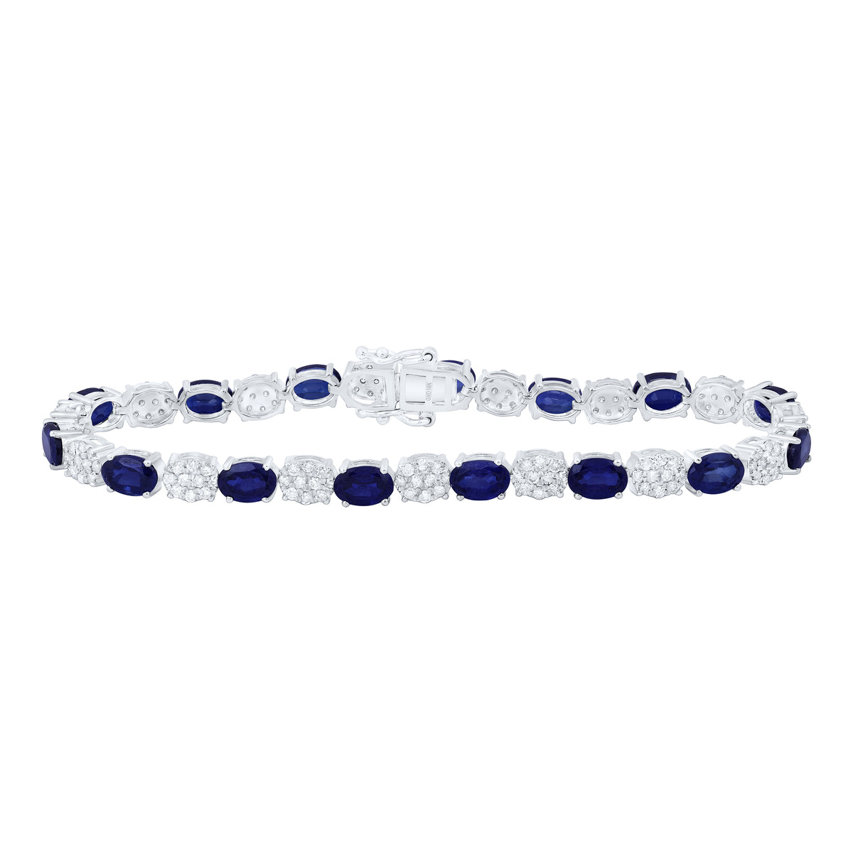 1 3/8CTW-DIA P1 6x4 MM OVAL-BS SYNTHETIC BRACELET(7 INCH)