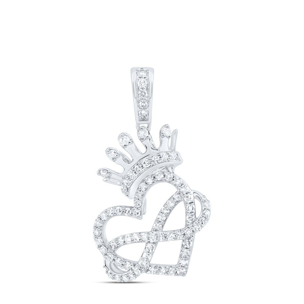 3/8CTW-DIA NK FASHION CROWN INFINITY HEART LADIES PENDANT