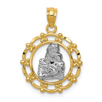 Load image into Gallery viewer, 14k w/Rhodium Mother Holding Baby Pendant
