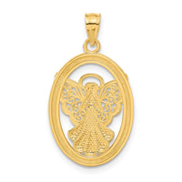 Load image into Gallery viewer, 14K W/Rhodium BELIEVE PEACE FAITH HOPE Angel Pendant
