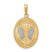 Load image into Gallery viewer, 14K W/Rhodium Reversible Guardian Angel Prayer Pendant
