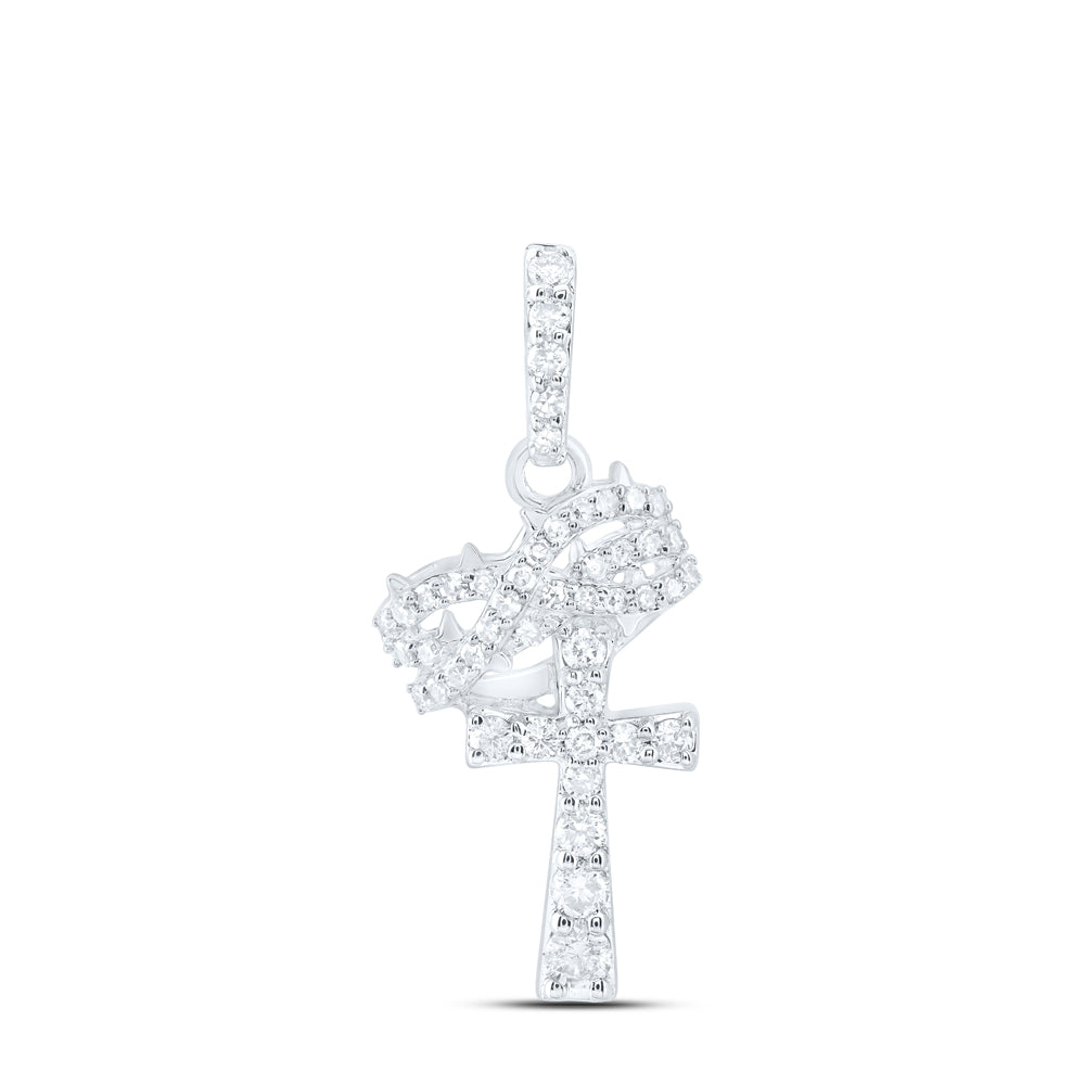 1/4CTW DIA NK FASHION CROSS PENDANT