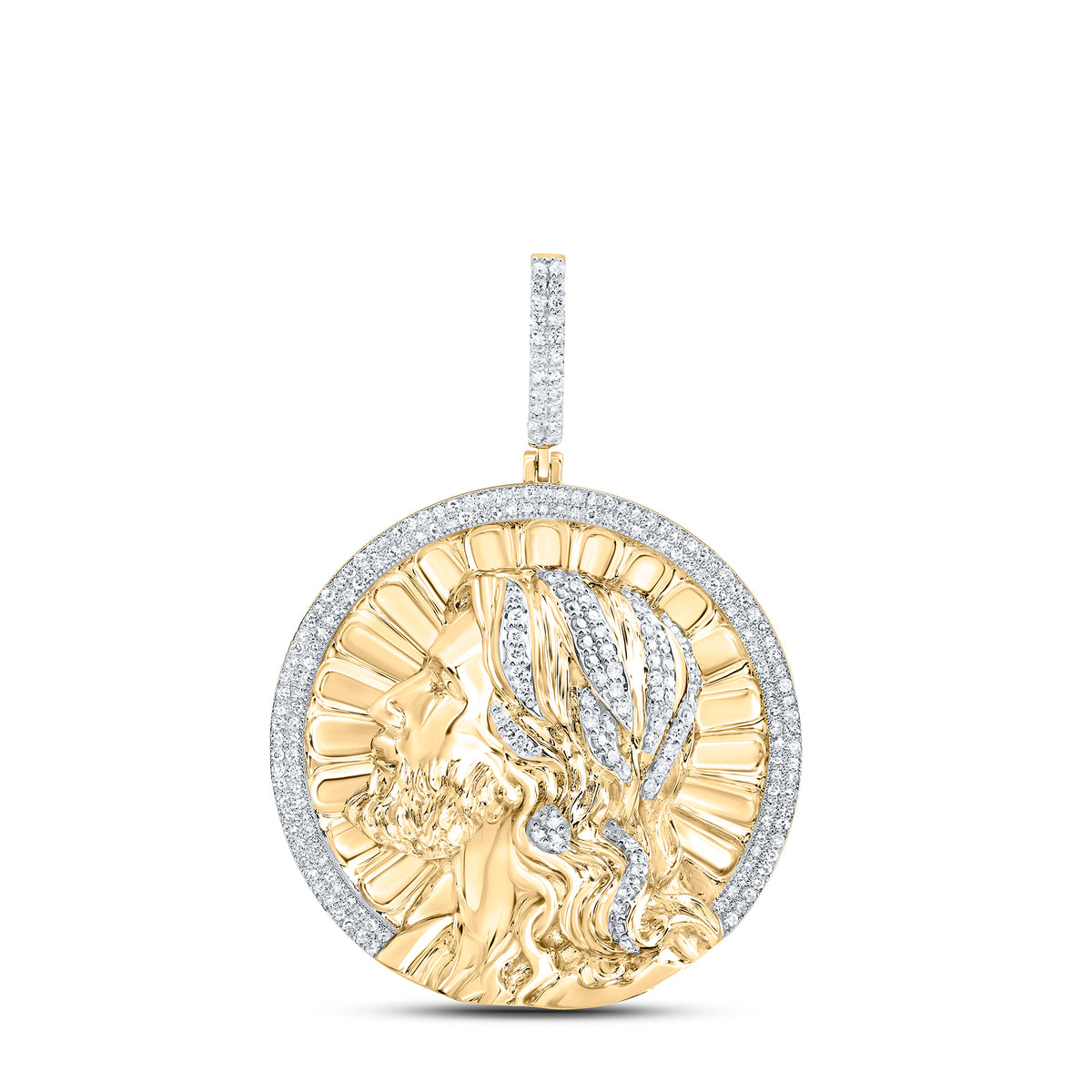 1CTW-DIA NK JESUS MENS CHARM