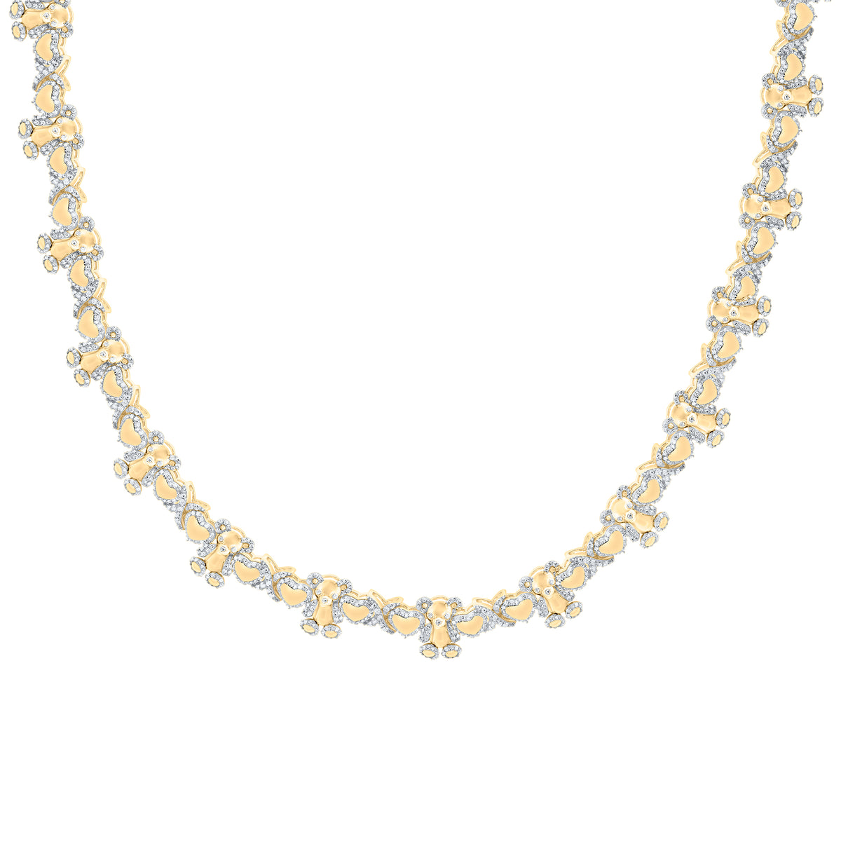 6 3/4CTW-DIA NK FASHION HEART TEDDY NECKLACE(17 INCH)