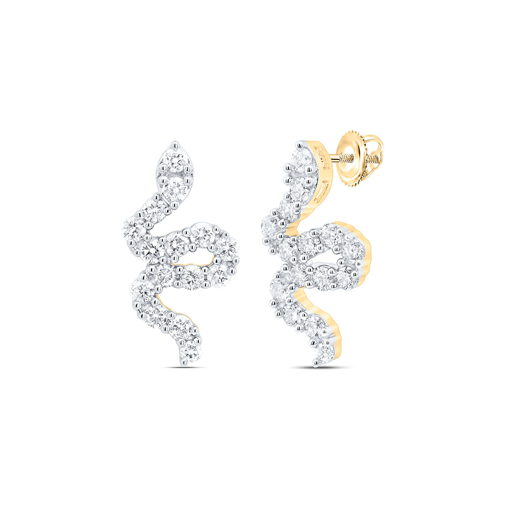 1/2 CTW-DIA CN FASHION SNAKE EARRING