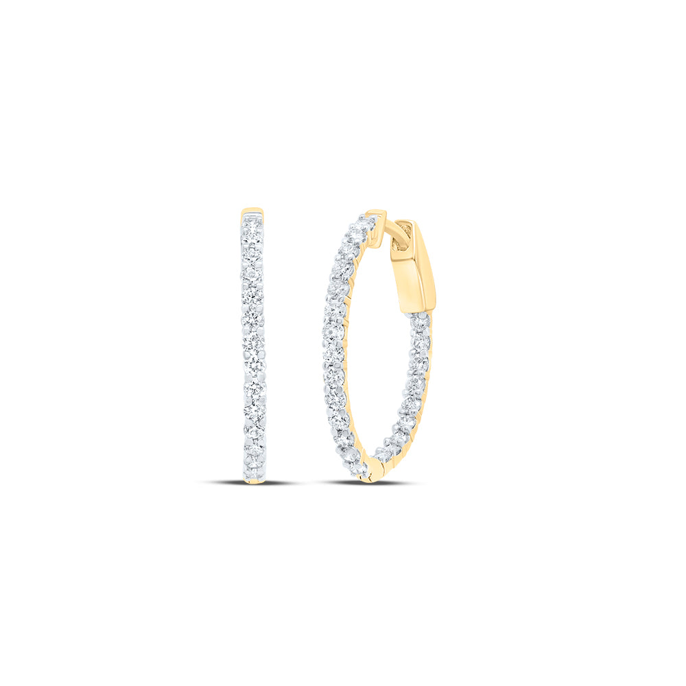 1CTW-DIA NK FASHION OVAL HOOP EARRING