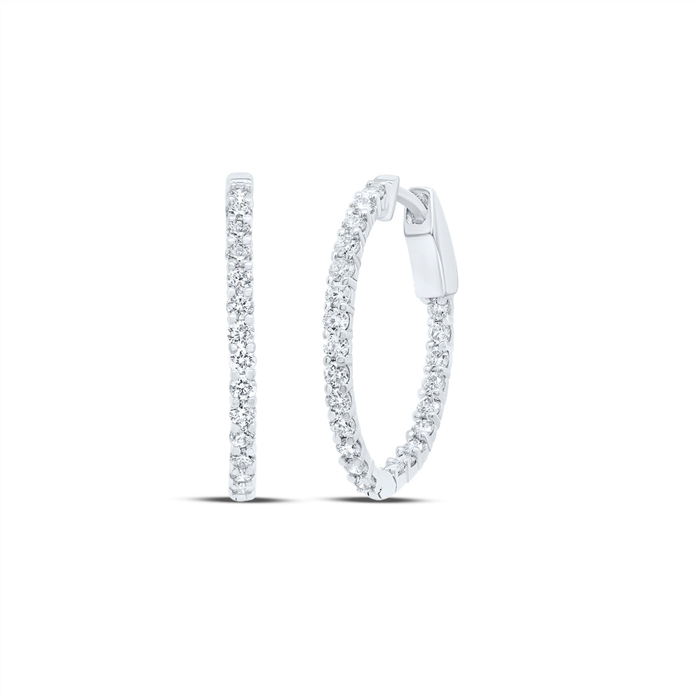 1CTW-DIA NK FASHION OVAL HOOP EARRING