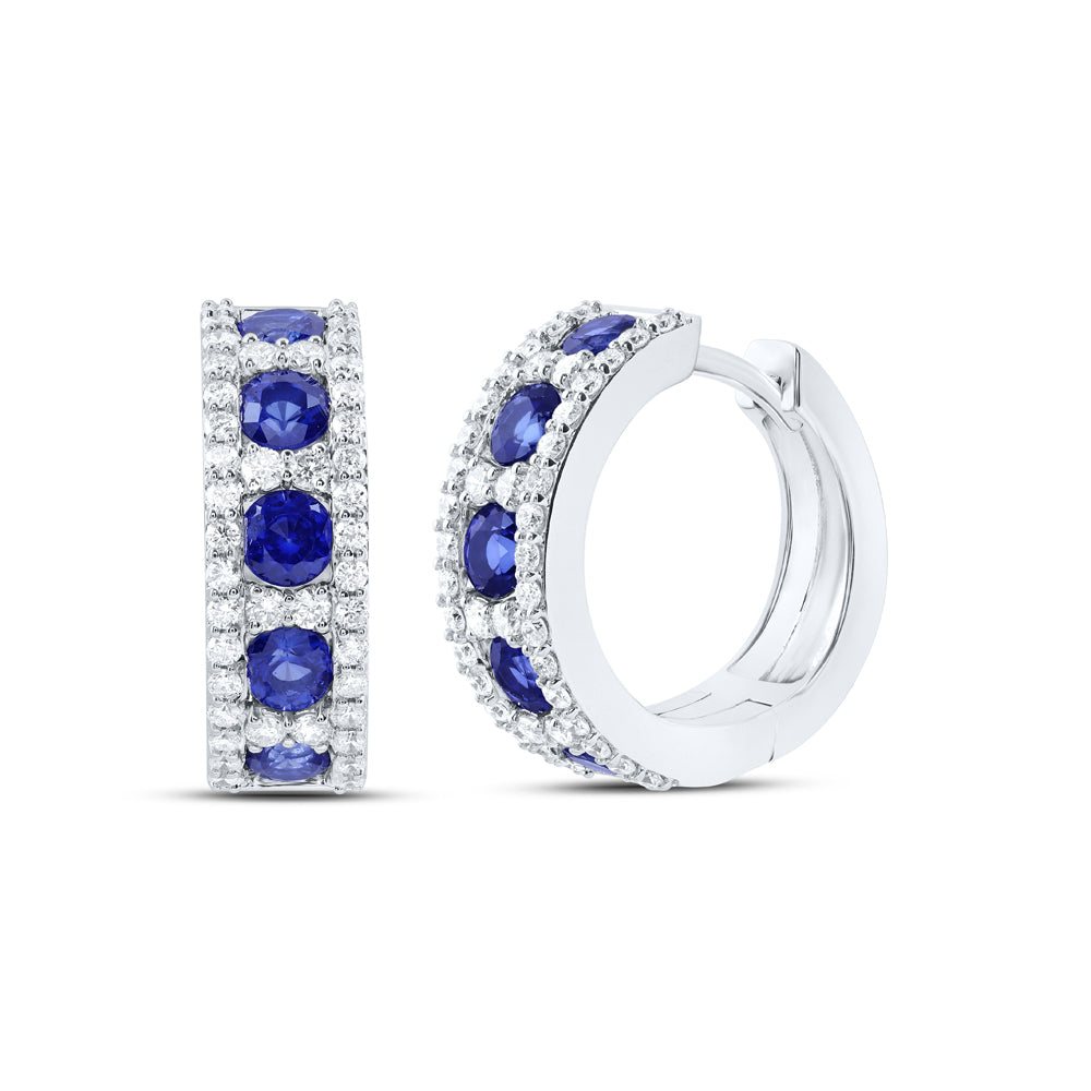 3/4CTW-DIA ANA M 2 3/8CTW RD-BS, FASHION NAT GEM HOOP EARRING