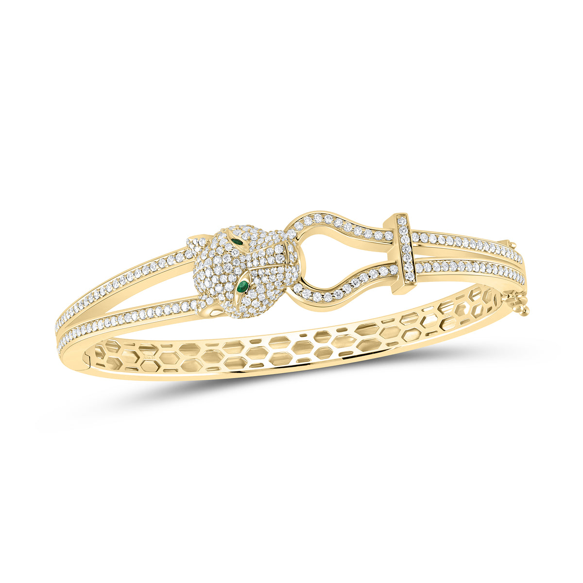 2 CTW-DIA ANA M 0.05CT-EM-RD LADIES LEOPARD BANGLE(48X60 MM)