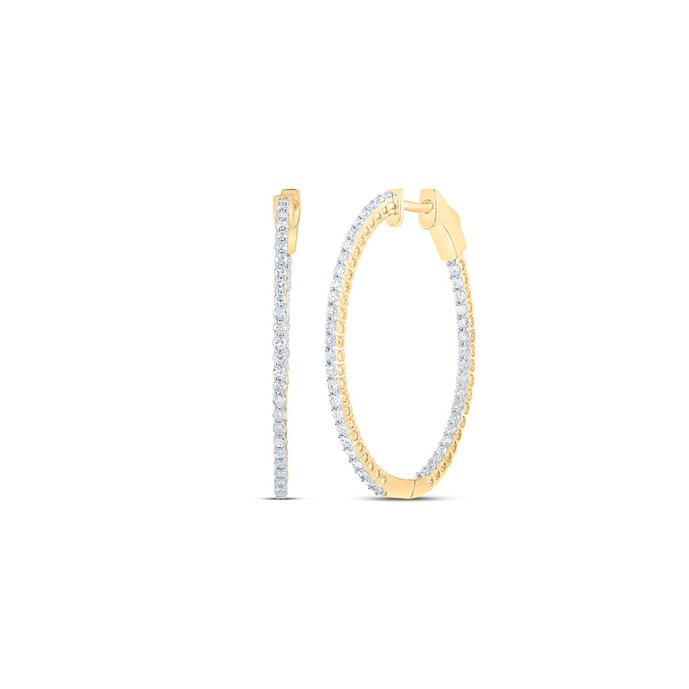 1CTW-DIA CN FASHION OVAL HOOPS EARRING