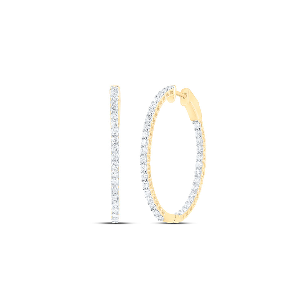 2CTW-DIA CN FASHION OVAL HOOPS EARRING