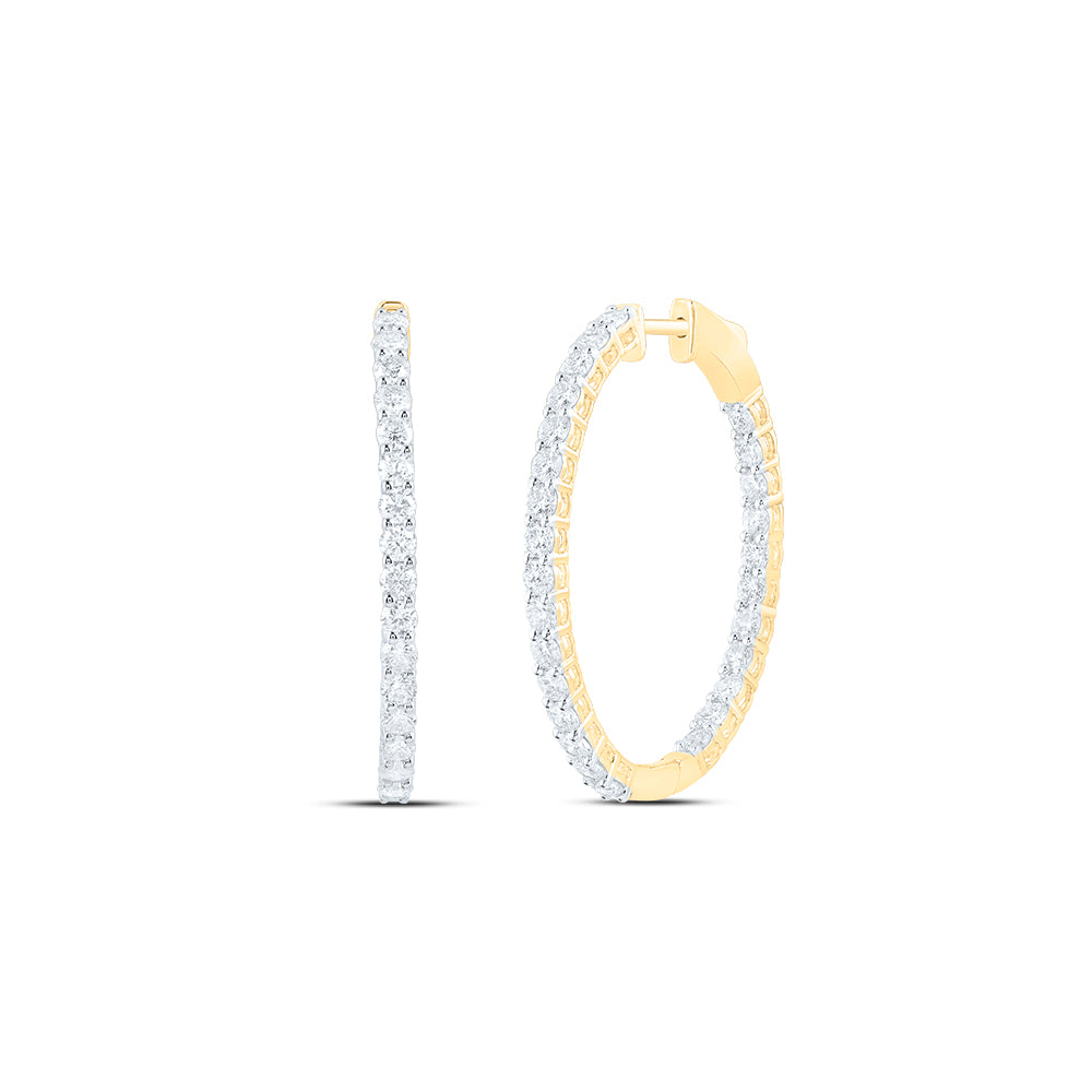 3CTW-DIA CN FASHION OVAL HOOPS EARRING