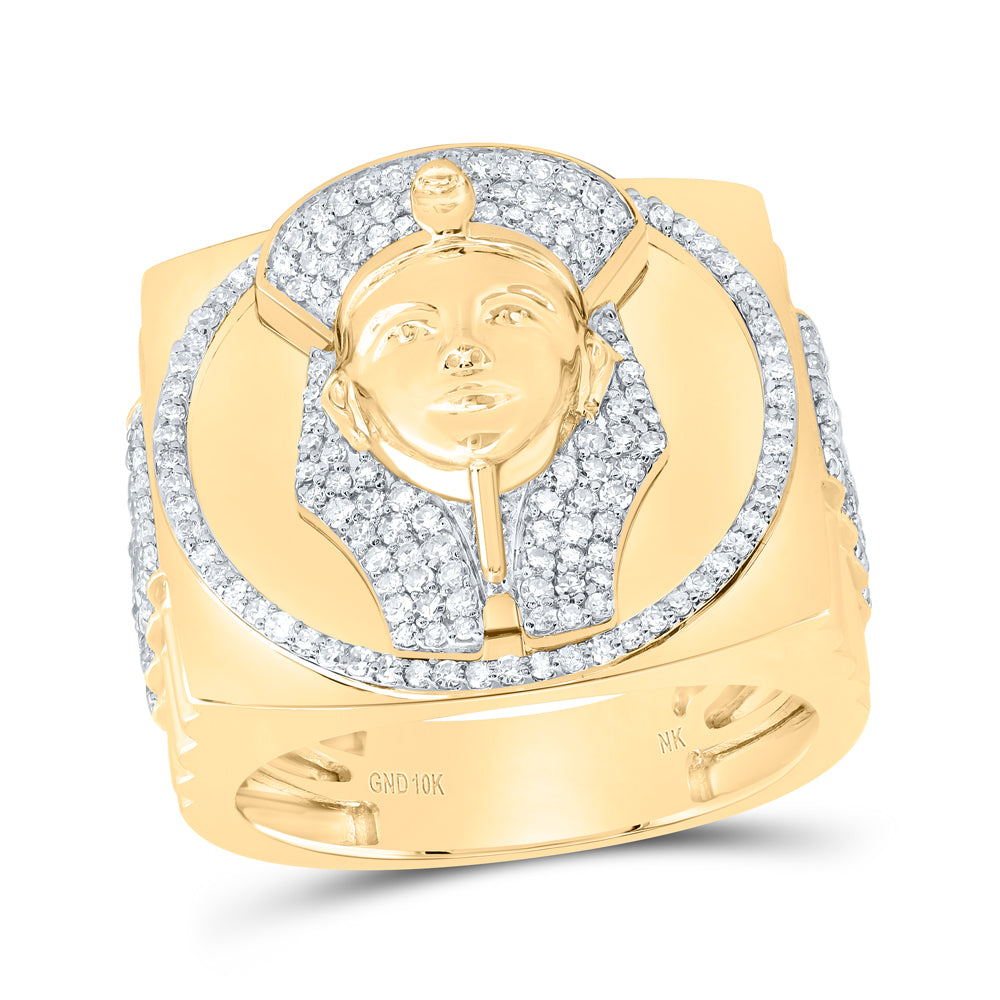 1CTW-DIA NK EGYPT GOD MENS RING
