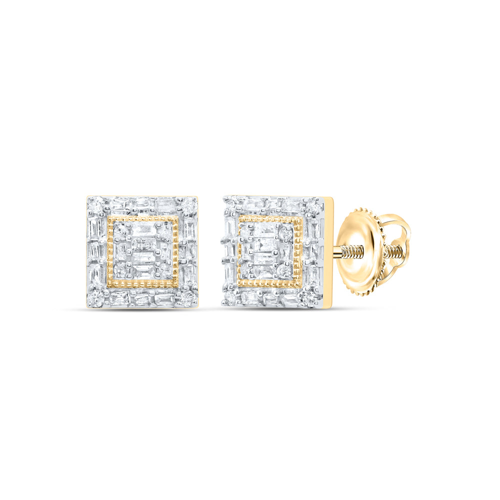 3/8CTW-DIA P1 GIFT SQUARE BAGUETTE EARRING