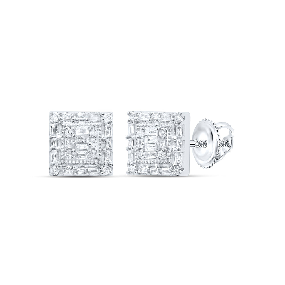 3/8CTW-DIA P1 GIFT SQUARE BAGUETTE EARRING