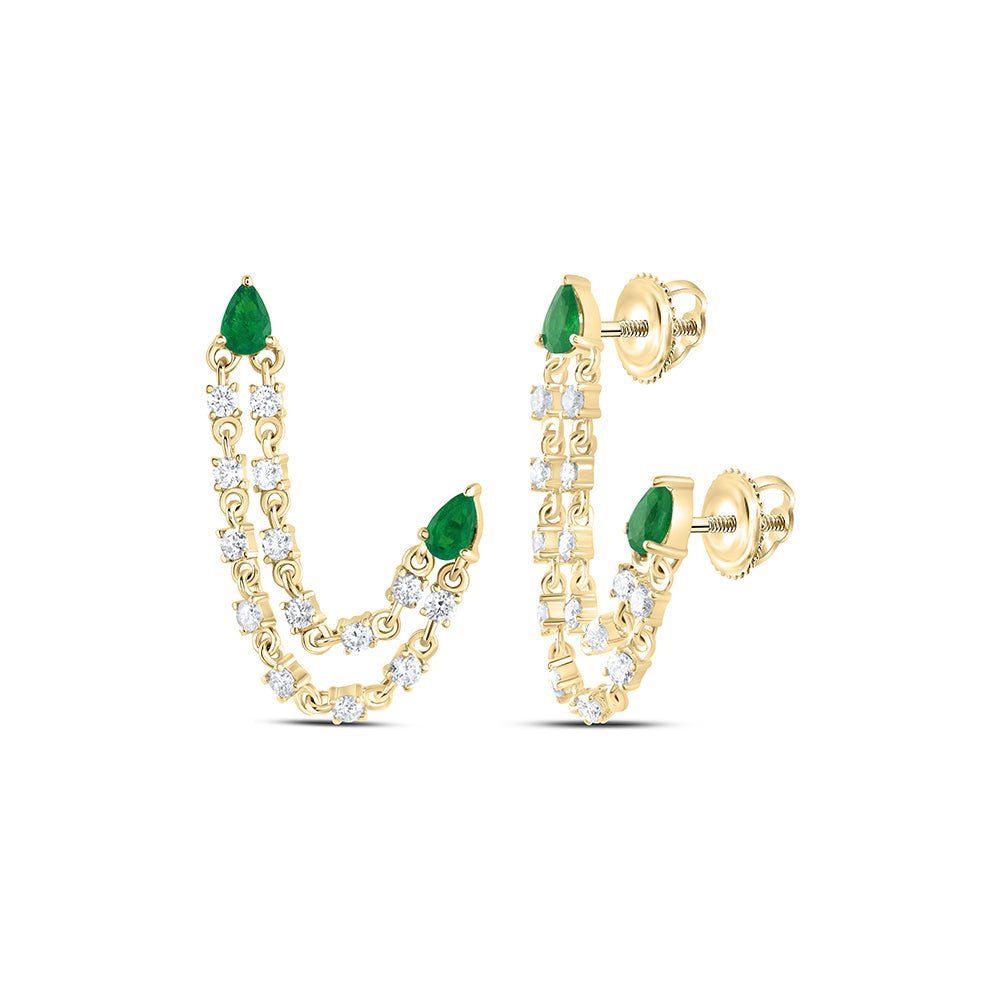 5/8CTW-DIA ANA M 4X3MM PS-EM NAT GEM DANGLING EARRING