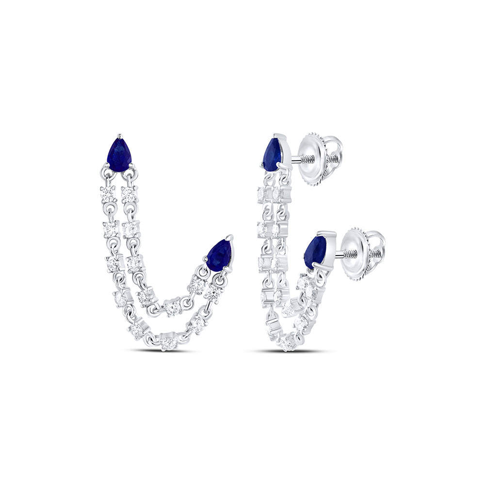 5/8CTW-DIA ANA M 4X3MM PS-BS NAT GEM DANGLING EARRING