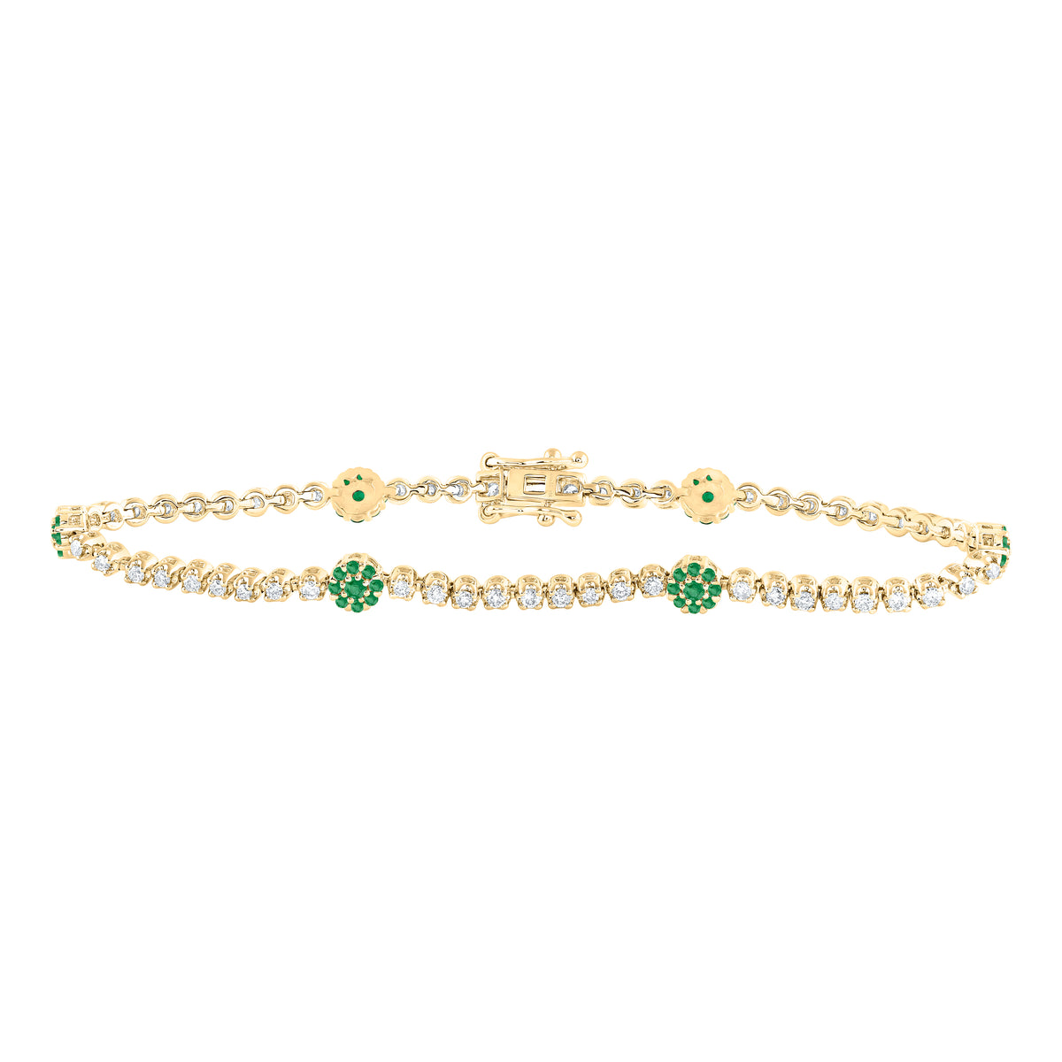 7/8CTW-DIA ANA M 5/8CTW RD-EM NAT GEM TENNIS BRACELET ( 7 INCH)
