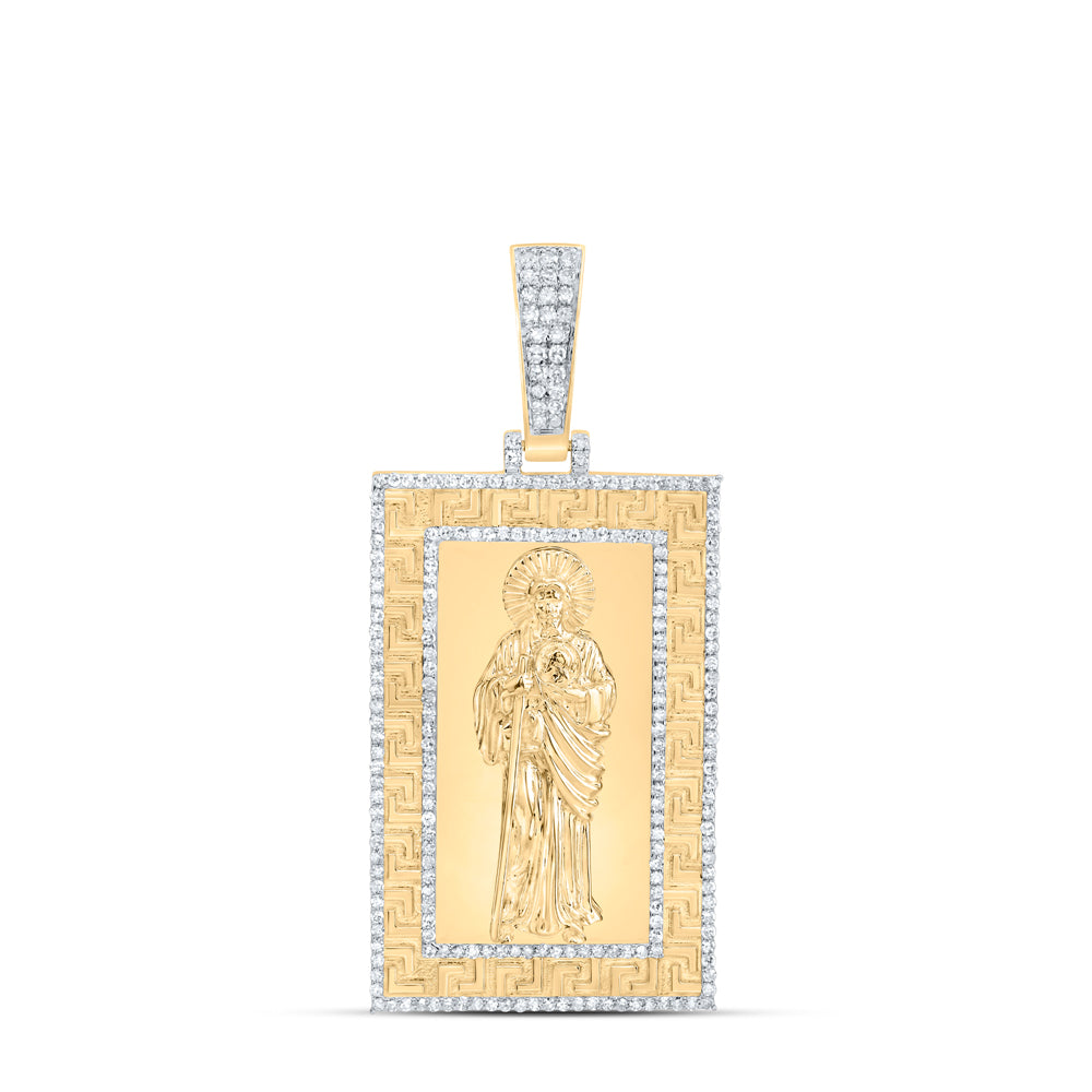 1CTW-DIA NK ST.JUDE MENS CHARM